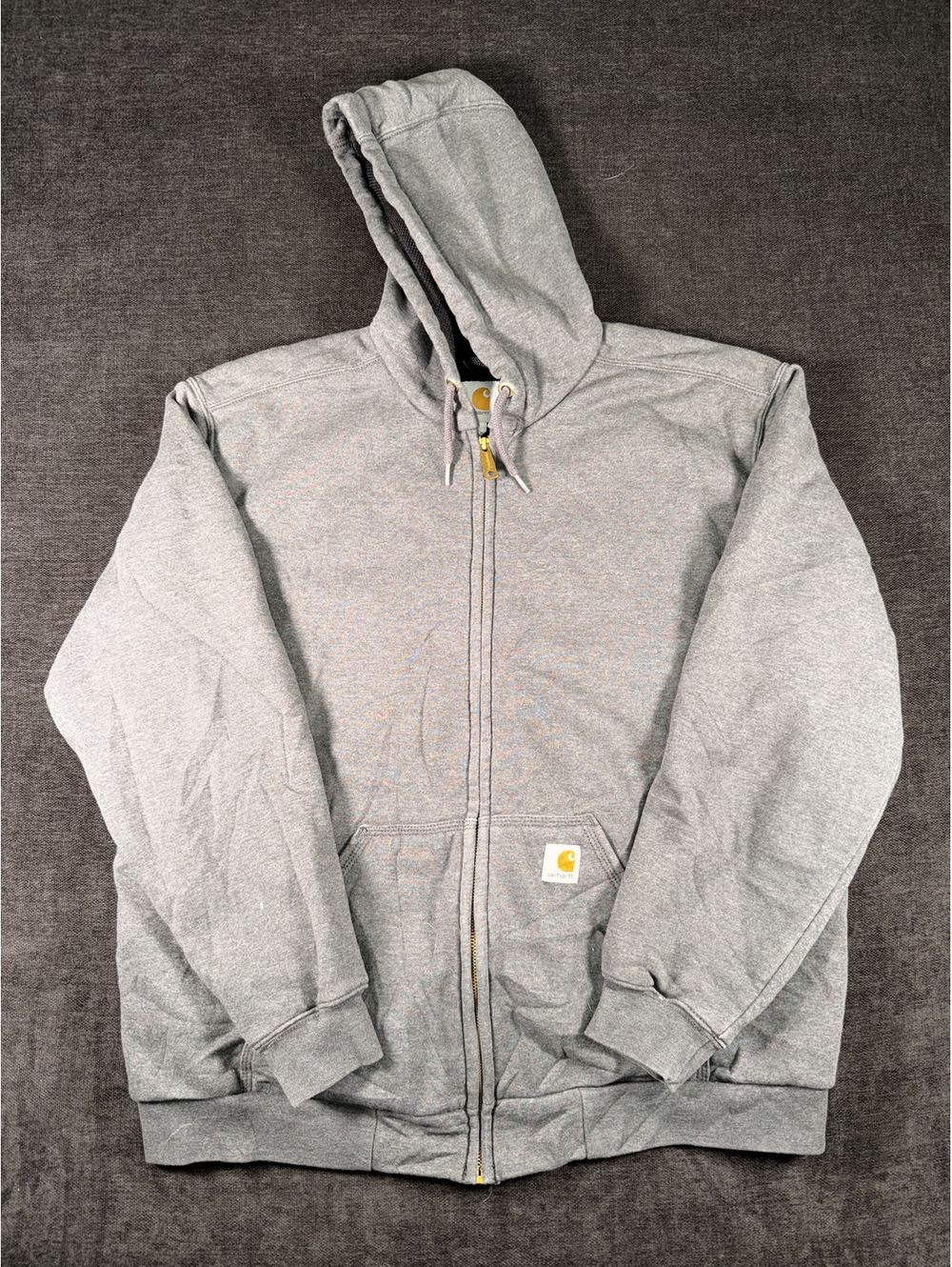 Carhartt Men's Gray Full Zip Hoodie Sweatshirt Size L